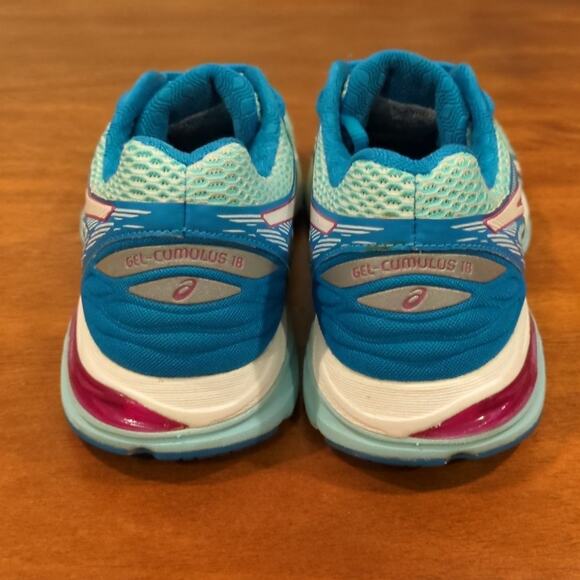 Asics GEL-Cumulus 18 Aqua Splash/White/Pink Glow Women size 7 - Picture 3 of 7